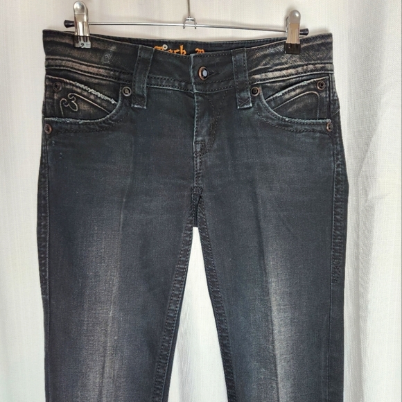 Rock Revival Amy Skinny Studded Distressed Black Jeans Size 27 - Picture 6 of 7
